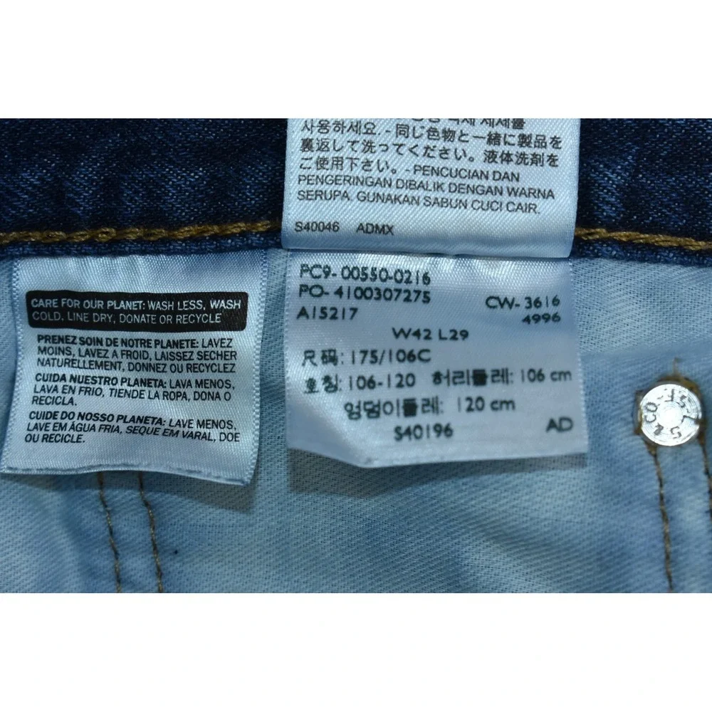 Levi's 550 Men Jeans 42x29 (41x28) Blue Denim Relaxed Tapered Baggy 90s Workwear